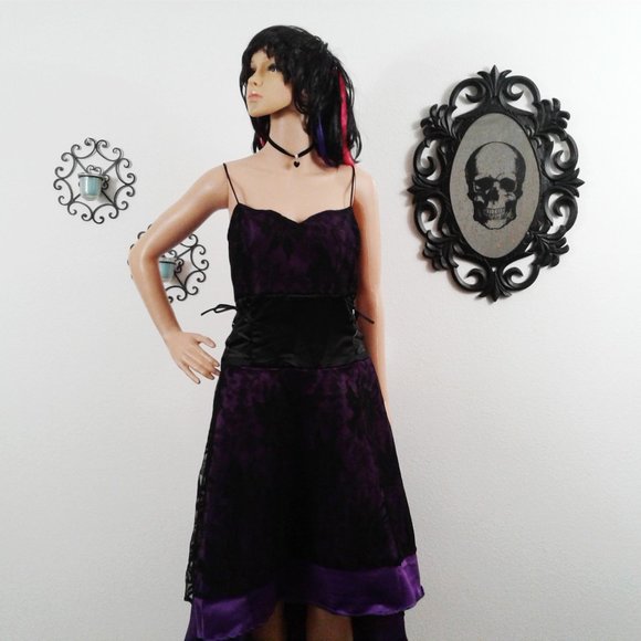 Sweetheart Lace Spaghetti Strap High Low Dress - Picture 3 of 7